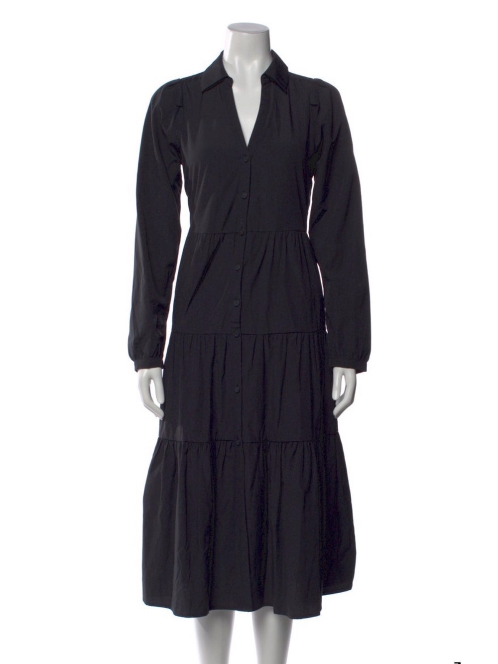 Brochu Walker The Black Long Sleeve Havana Tiered Dress – Size XS - Picture 3 of 12